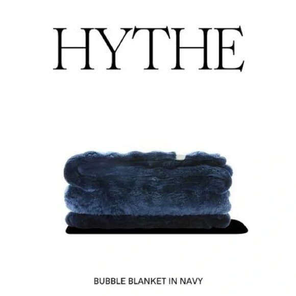 HYTHE Navy Blue Bubble Blanket (60” x 50”) BRAND-NEW & SO LUXURIOUS! - Picture 2 of 5